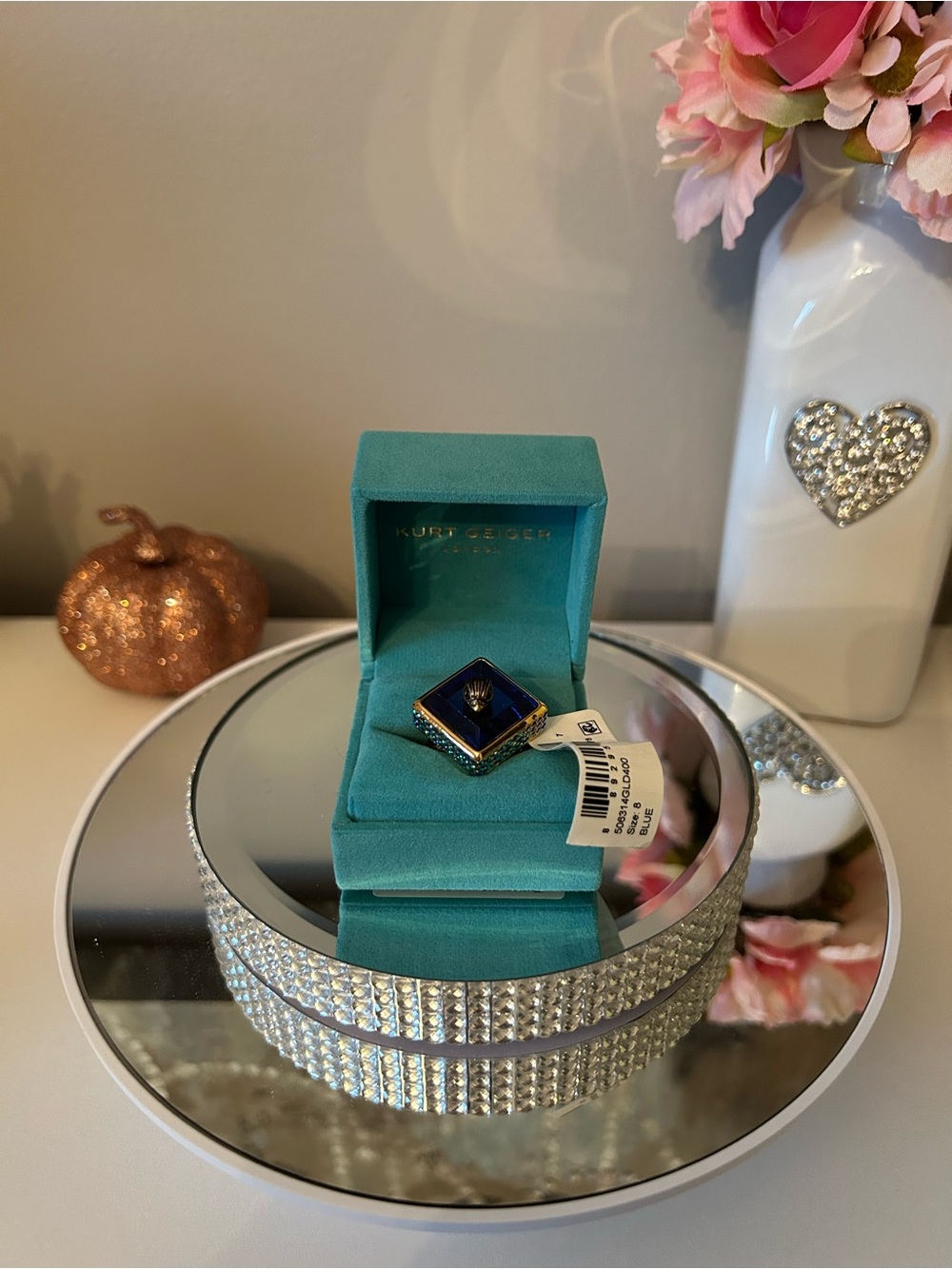 NWT! Kurt Geiger Squared Stone Cocktail Ring